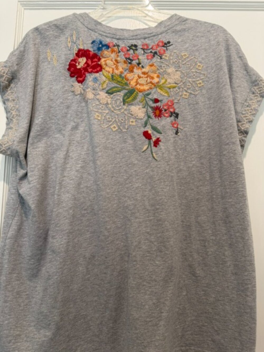 Johnny Was Floral Embroidered TeeShirt - Picture 5 of 5